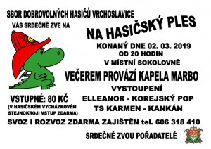 Pozvánka Ples Vrchoslavice 2019